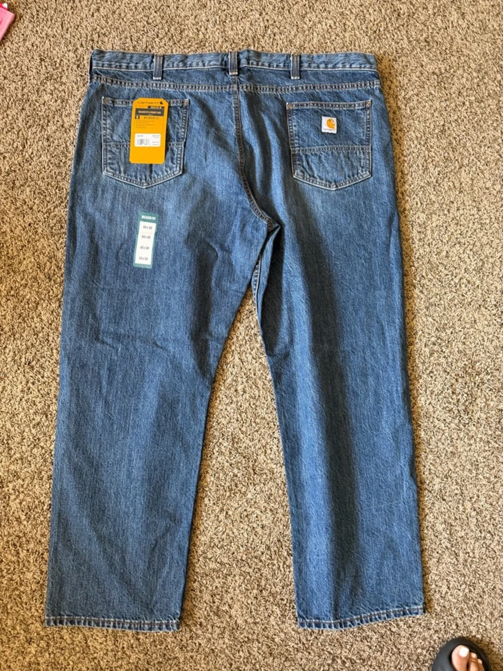 Carhartt Relaxed Fit Jeans Mens 44x30 Blue 5 Pocket‎ Workwear Denim NWT